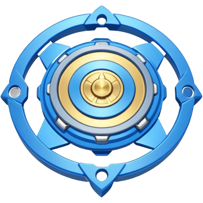 A blue Beyblade with 3 pointed blades like Victory Valtryek emoji