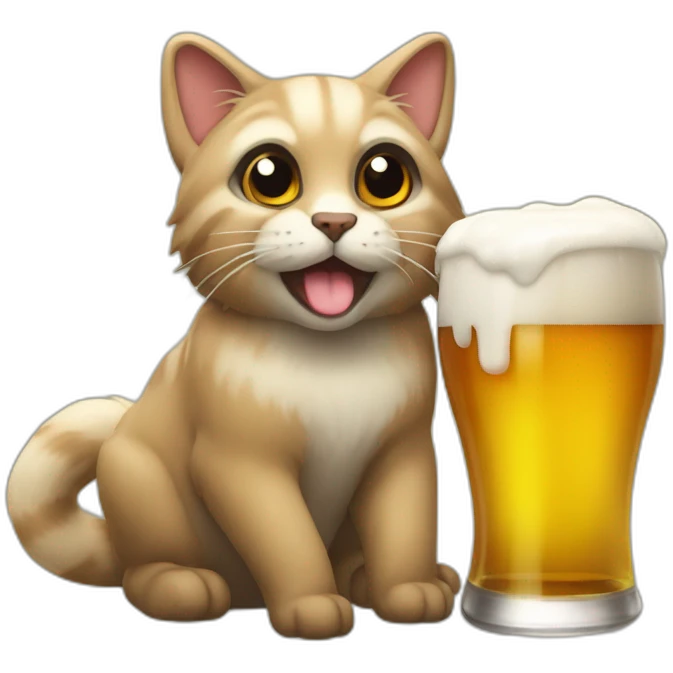 🐈 qui boit de la bière emoji
