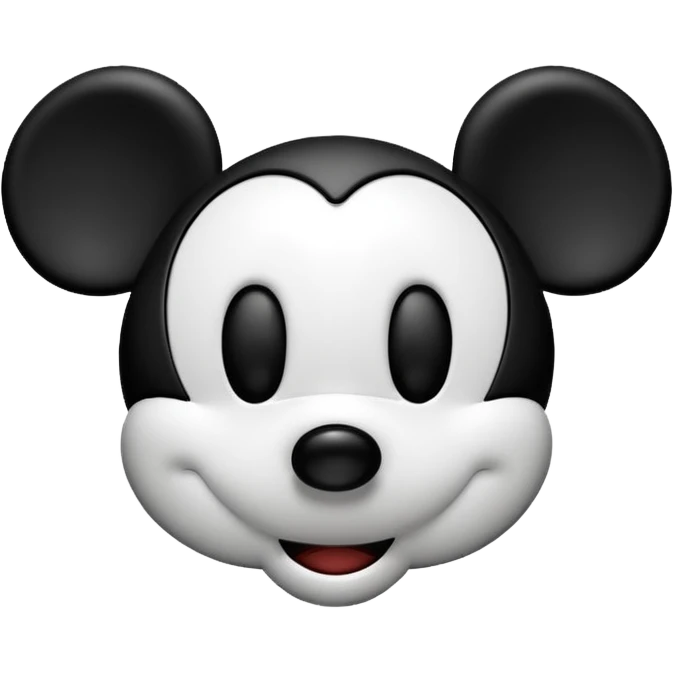 Upside down mickey mouse outline With thin face emoji