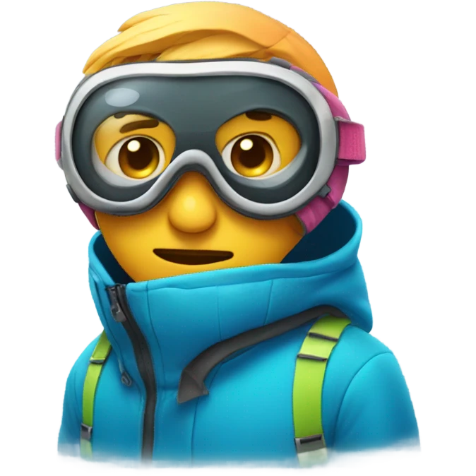 Shivering emoji with ski goggles  emoji