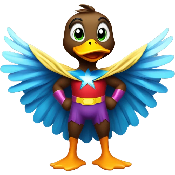 duck with super hero cape emoji