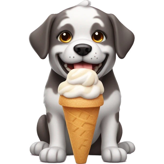 Perro comiendo helado emoji