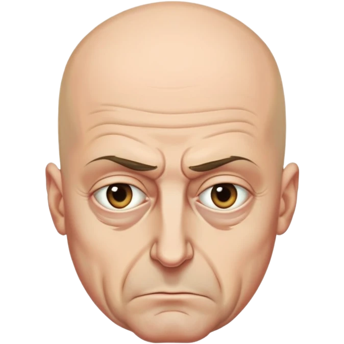 Steven Miller, Trump advisor, bald, grim expression, sagging eyelids drooping more on the outside emoji