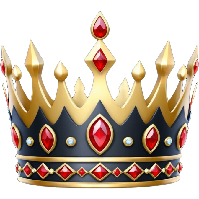 Dark crown with red crystals emoji