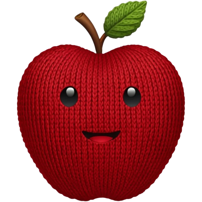 knitted fruit apple  emoji