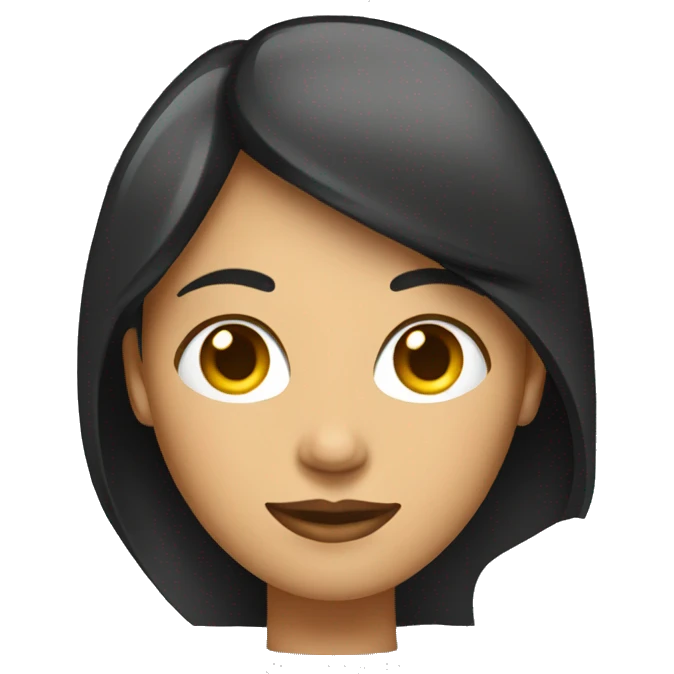 Mujer con laptop mac camisa negra emoji