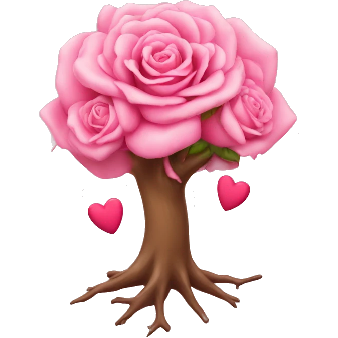 Rosa Baum mit herz emoji