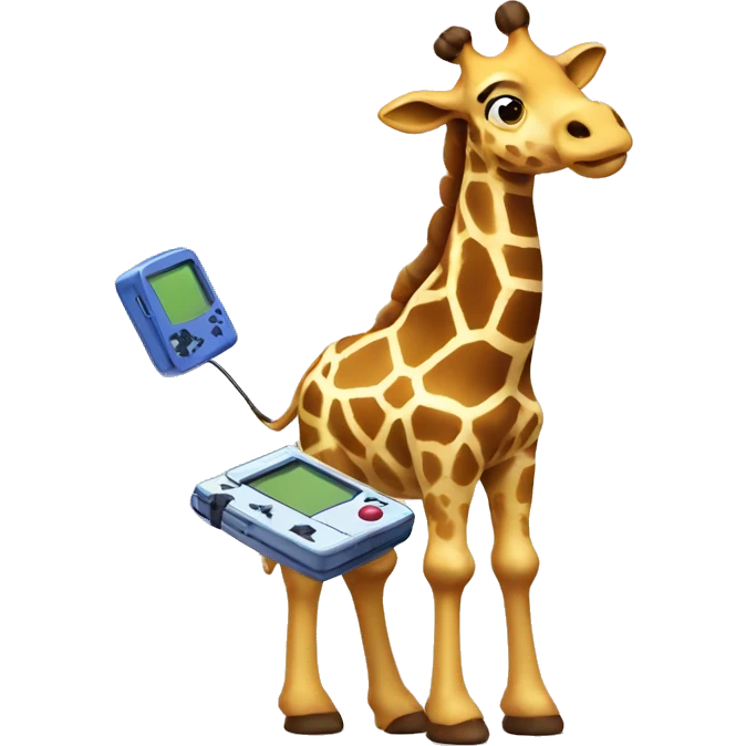 Giraffe playing game boy emoji