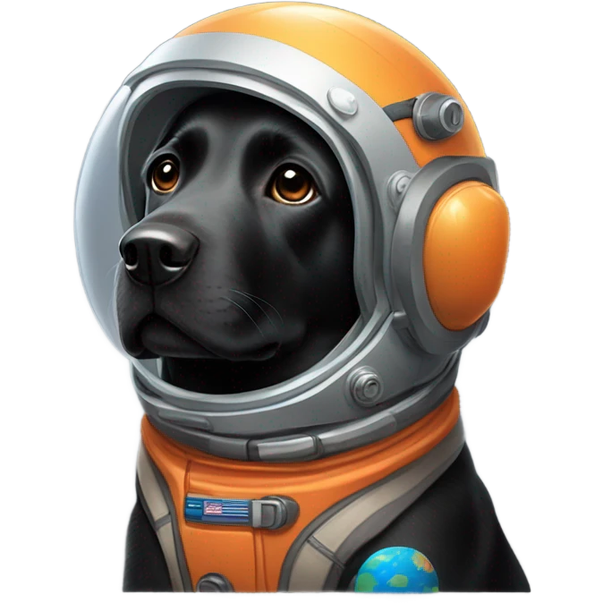black Labrador in Mars spacesuit emoji