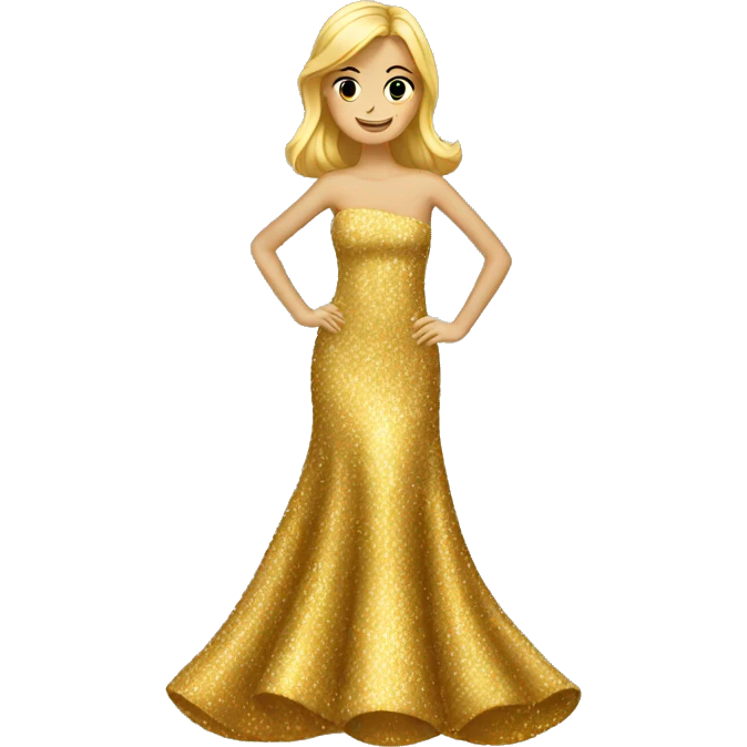 Sparkly gold dress emoji