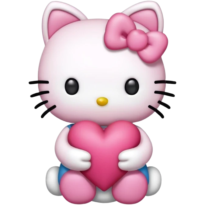 hello kitty holding heart emoji