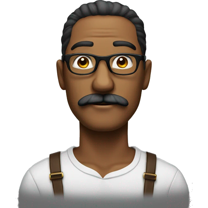 bold man with long blak mustache and round glasses emoji