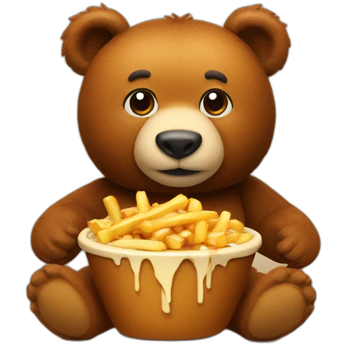 Poutine on a bear emoji