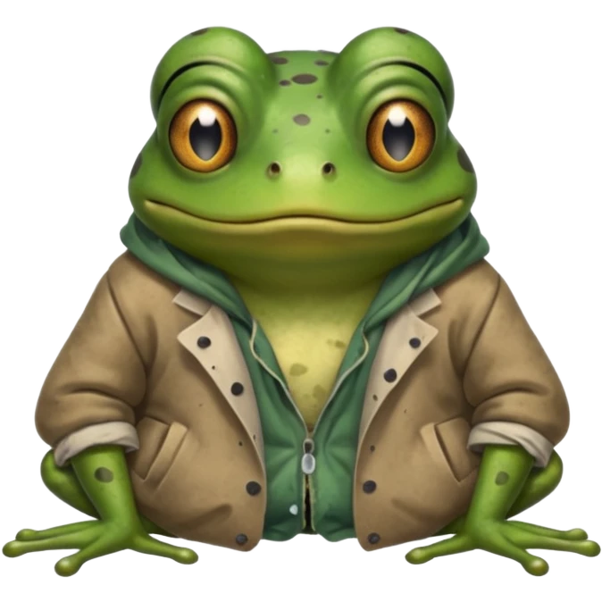 homeless poor frog emoji