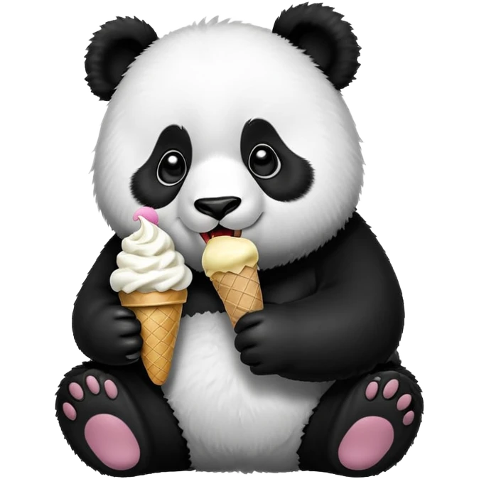 Panda eating ice cream emoji