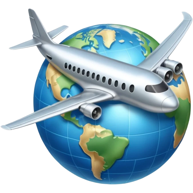 plane flying the globe emoji
