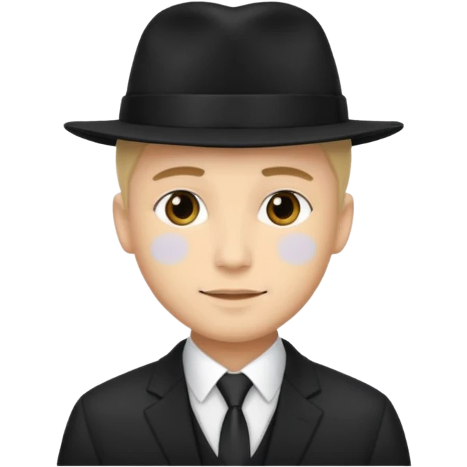 new yorker with hat and suit, black, light skin guy emoji