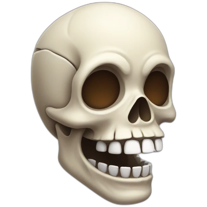 goofy skull with dislocated jaw emoji