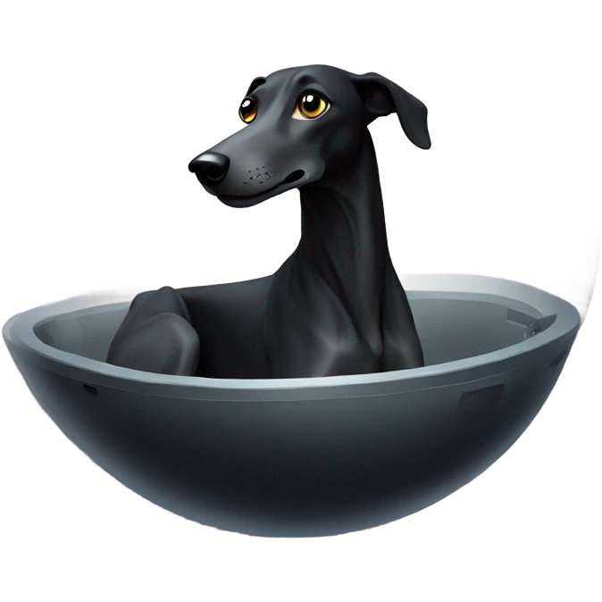 Black greyhound in space emoji