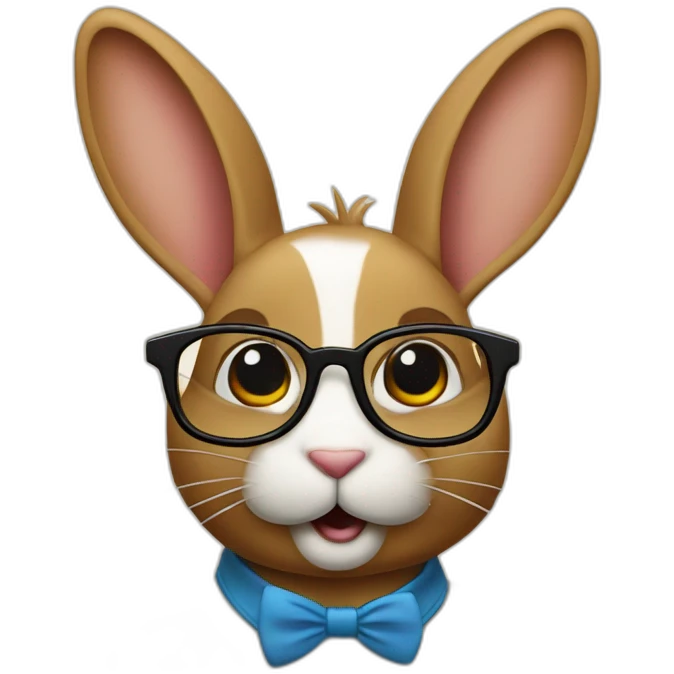 Lapin avec des lunettes qui fait ses devoirs emoji