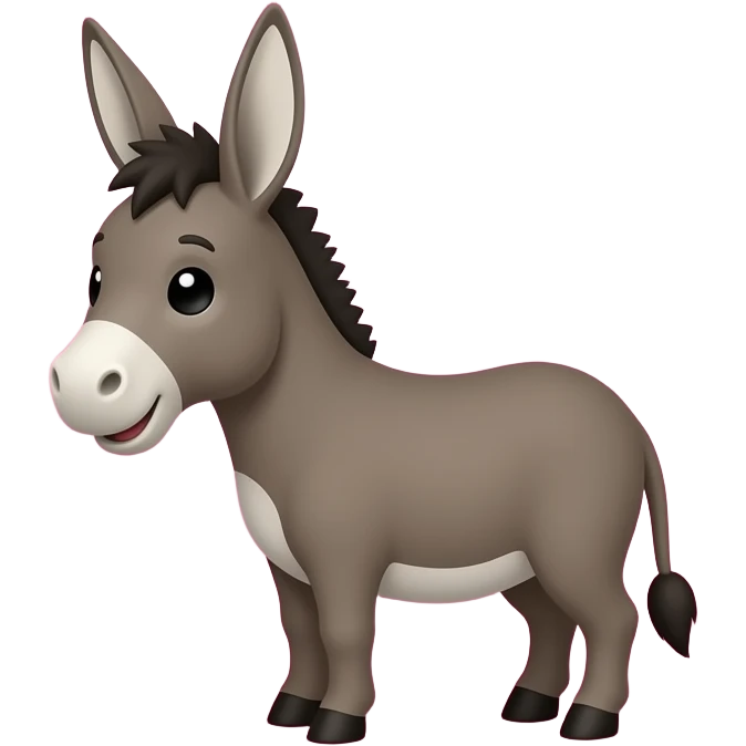 Big pink heart very very tiny cute donkey emoji