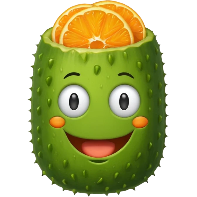 pickle with a orange bob cut emoji