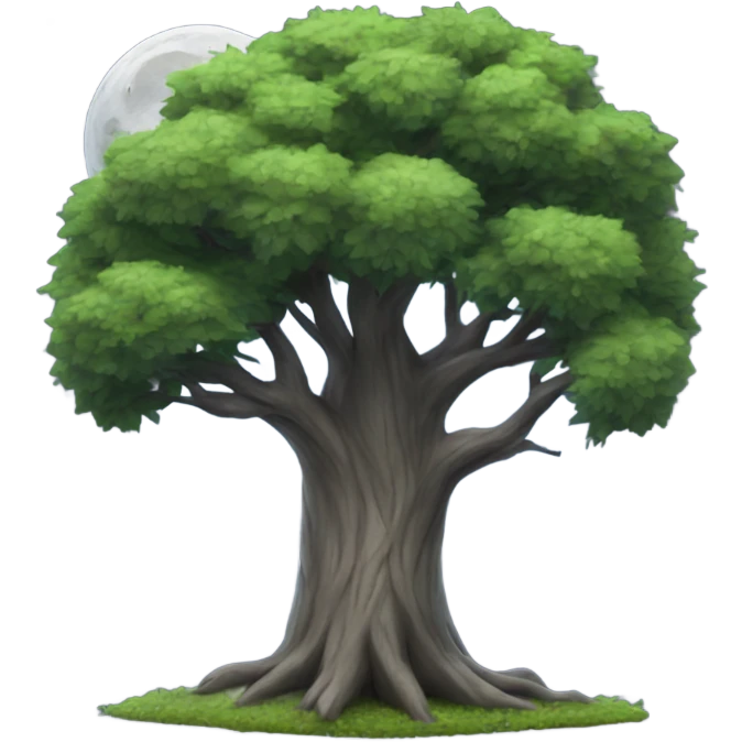 Ironic moon tree emoji