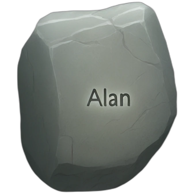 intact stone with the name alana emoji