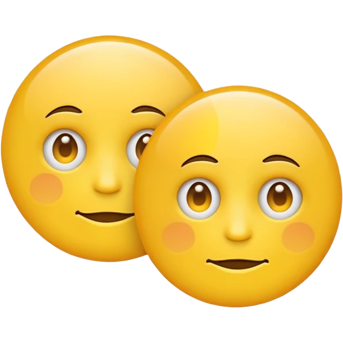 two emojis overlapping not smiling emoji
