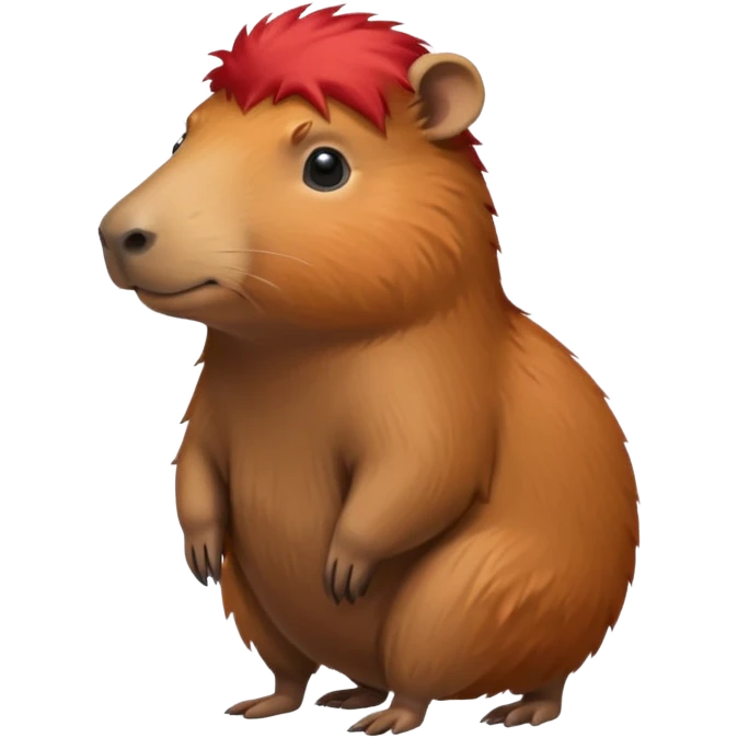 Capybara with red head hair, standing emoji