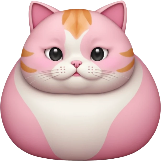 Fat cat with short pink fur and short little legs  emoji