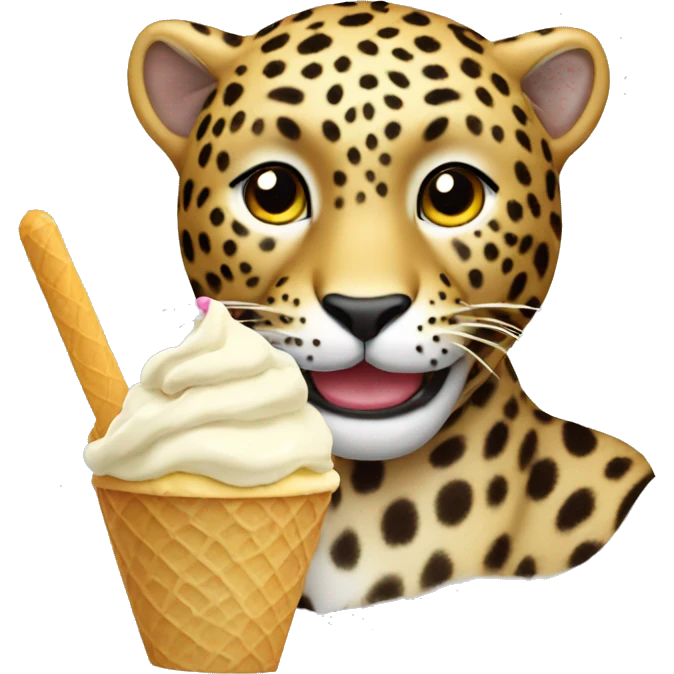 Leopard eating ice cream emoji