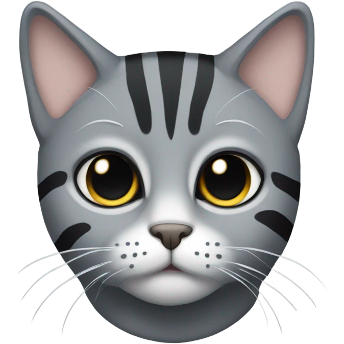 a gray cat with a black stripe emoji