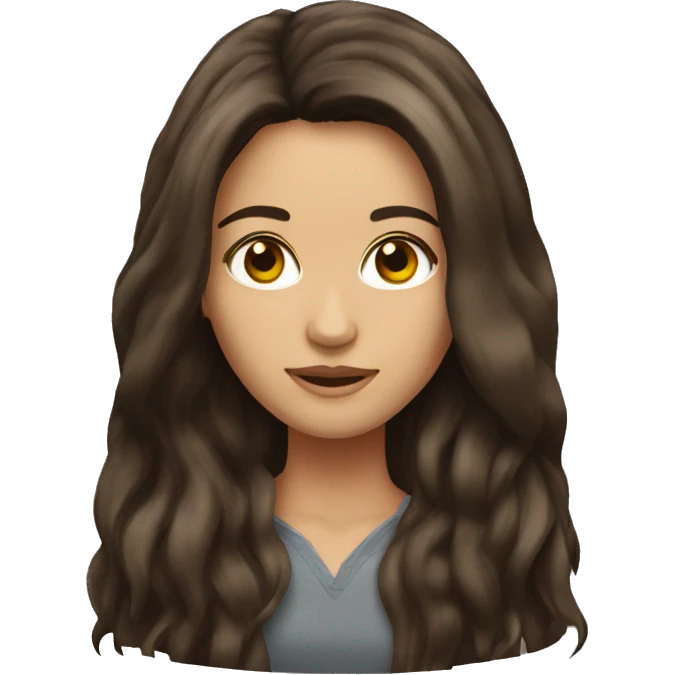 brunette long hair  emoji