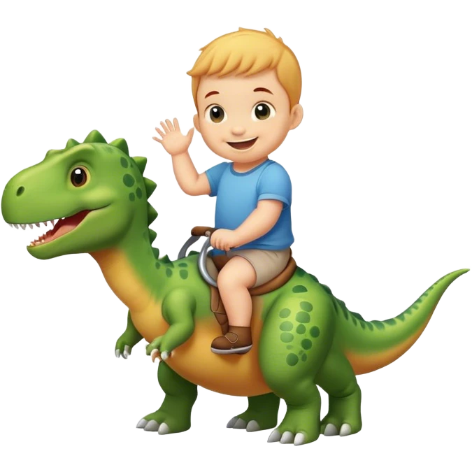 Baby riding a dinosaur emoji | AI Emoji Generator