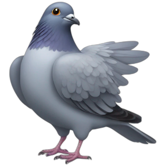 Pigeon avec une couronne  emoji
