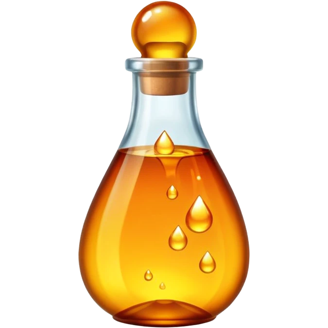 bottle of resin with a glowing drop emoji