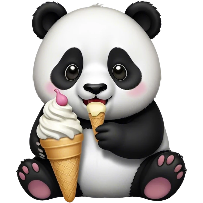 Panda eating ice cream emoji