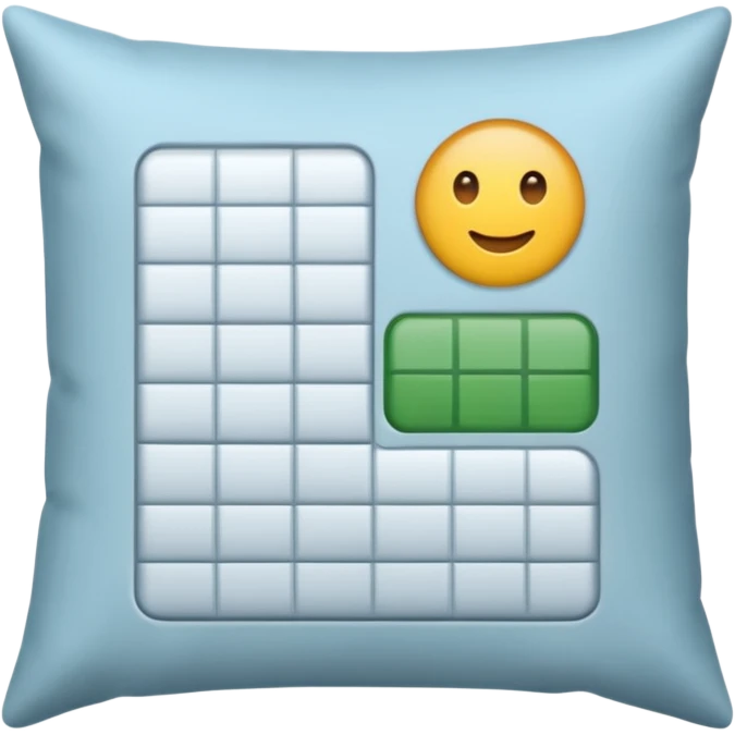 pillow with spreadsheet emoji