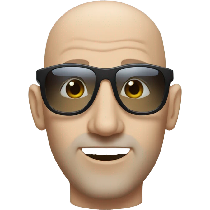 bald man with sunglasses portrait blue eyes emoji