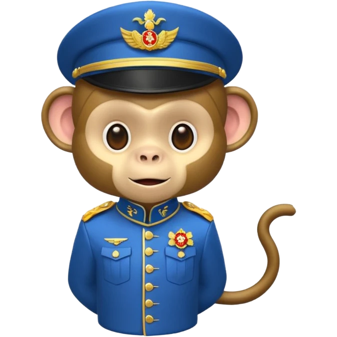 A monkey wearing a Krasnoye & Beloye uniform emoji