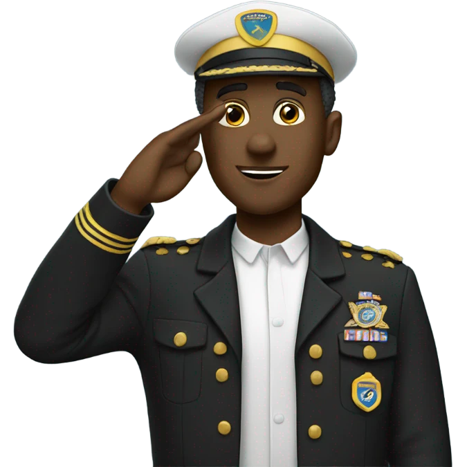 Black man saluting emoji