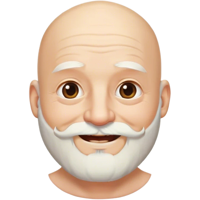 Older man with bald head and long bushy beard. He is very happy  emoji