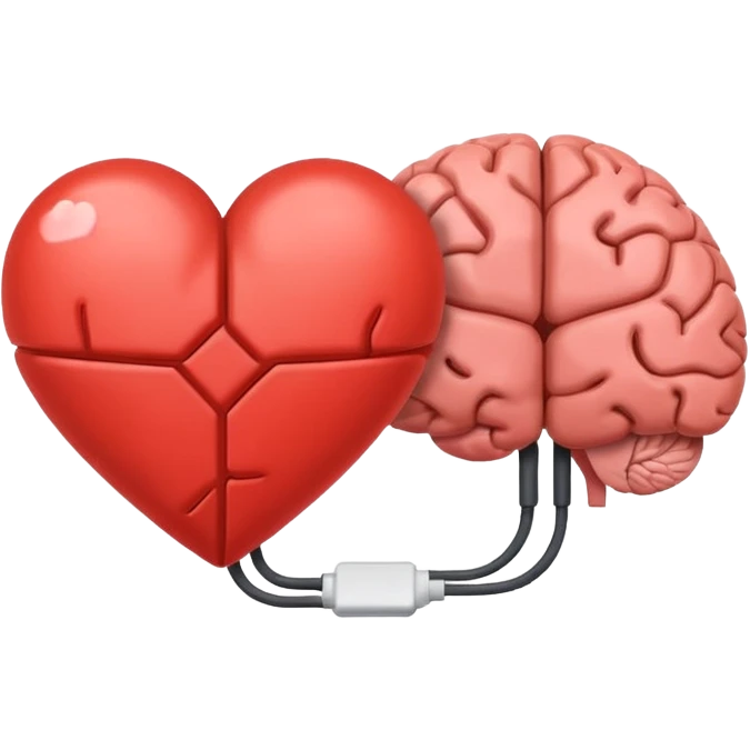 brain and heart connected by a line emoji