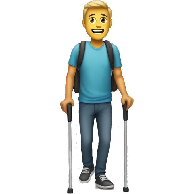 Man on crutches emoji