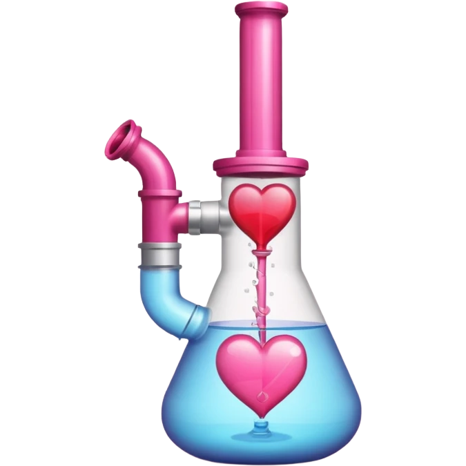 pink bong with a heart emoji