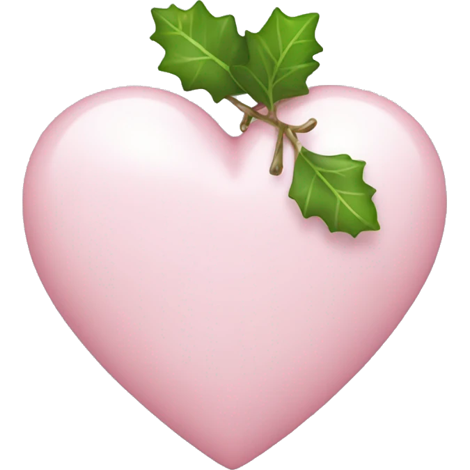 light pink heart with mistletoe bow emoji