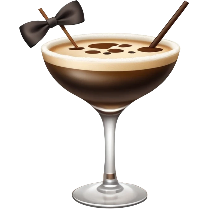 espresso martini with big Black Bow on martini  emoji