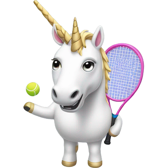 Unicorn with a tennis racket  emoji