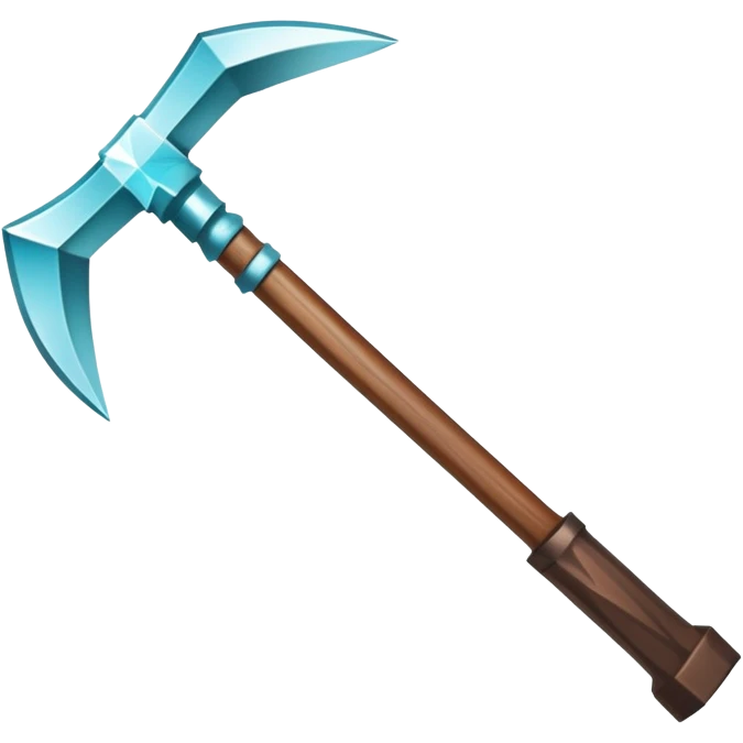 Minecraft diamond pickaxe with brown handle emoji